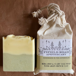 Bergamot & clary sage soap with french green clay