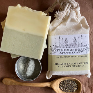 Bergamot & clary sage soap with french green clay