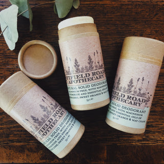 Natural solid deodorant stick with sweet orange and frankincense