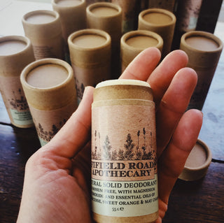 Natural solid deodorant stick with sweet orange and frankincense